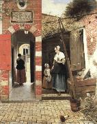 Pieter de Hooch the courtyard of a house in delft china oil painting artist